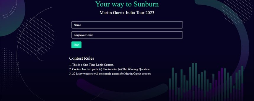 Croma × Sunburn registration screen